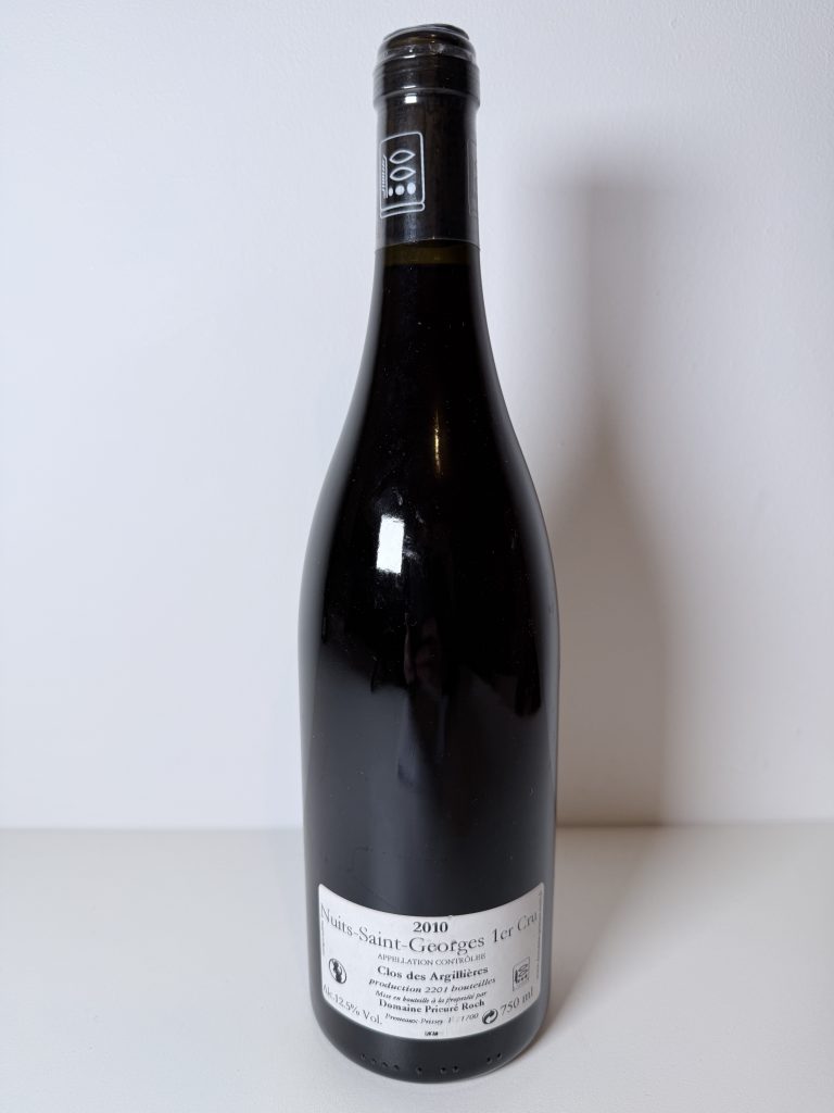 Nuits-Saint-Georges 1er Cru Clos des Argillieres 2010 Domaine Prieure Roch