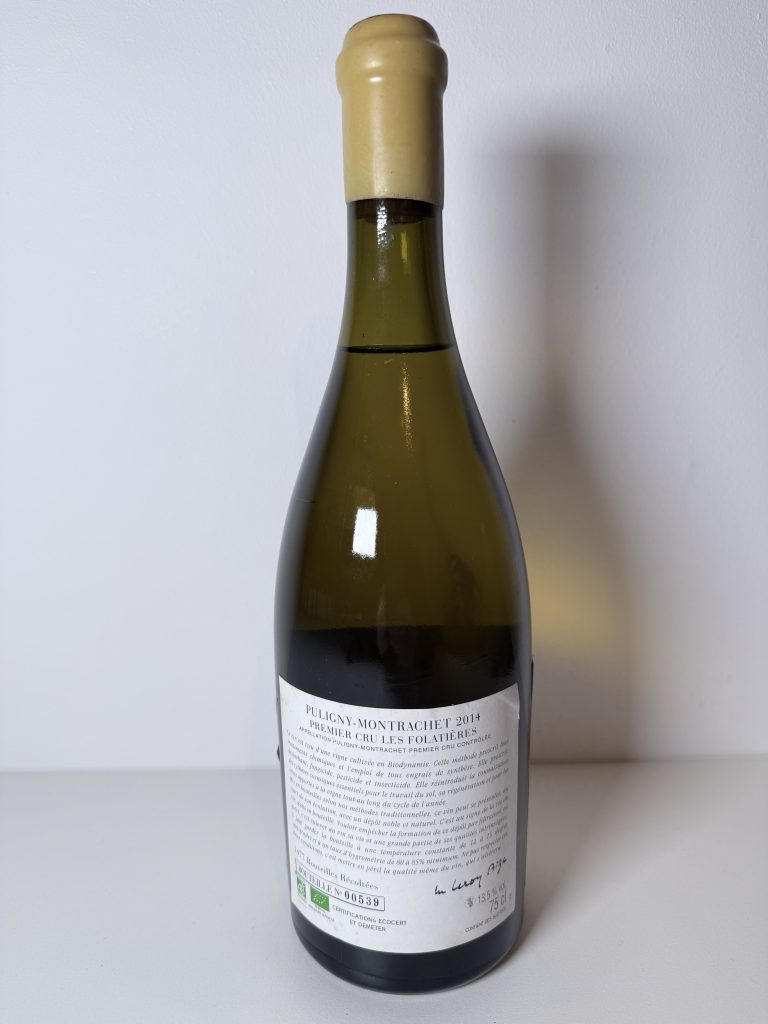 Puligny-Montrachet 1er Cru Les Folatières 2014 Domaine d’Auvenay