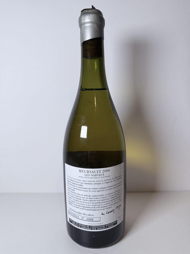 Meursault Les Narvaux 2000 Domaine d’Auvenay