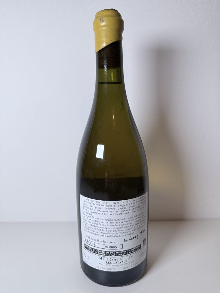Meursault Les Narvaux 2004 Domaine d’Auvenay