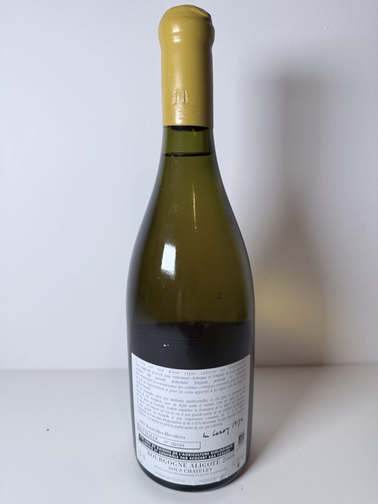 Bourgogne Aligoté Sous Châtelet 2008 Domaine d’Auvenay