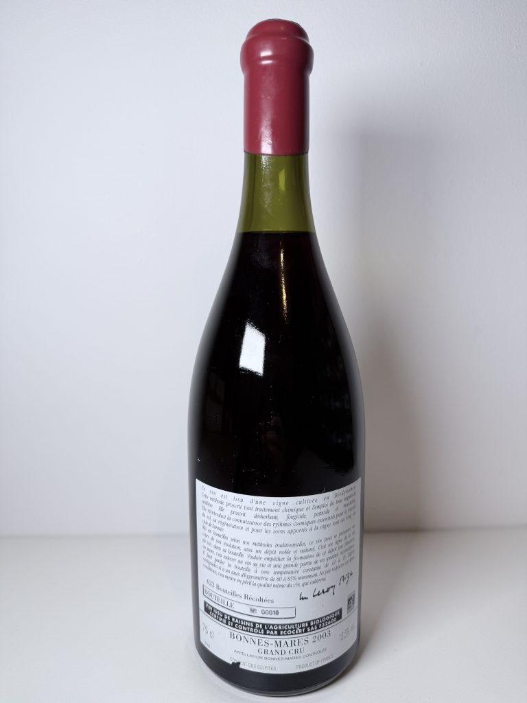 Bonnes-Mares Grand Cru 2003 Domaine d’Auvenay