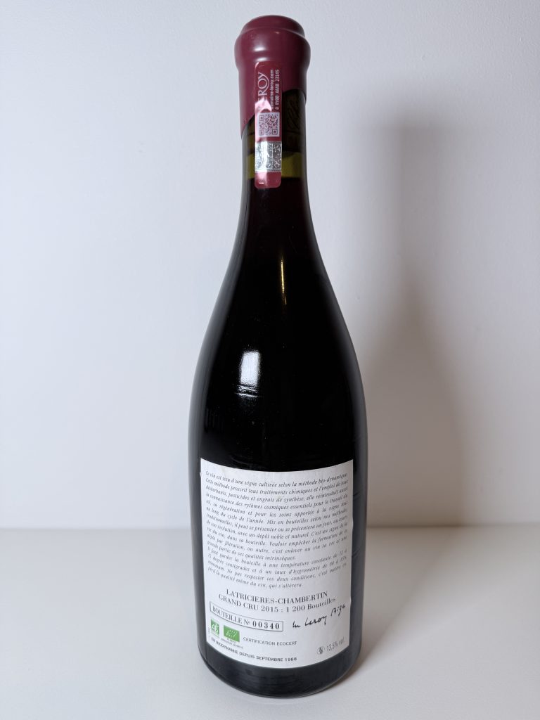 Latricières-Chambertin Grand Cru 2015 Domaine Leroy