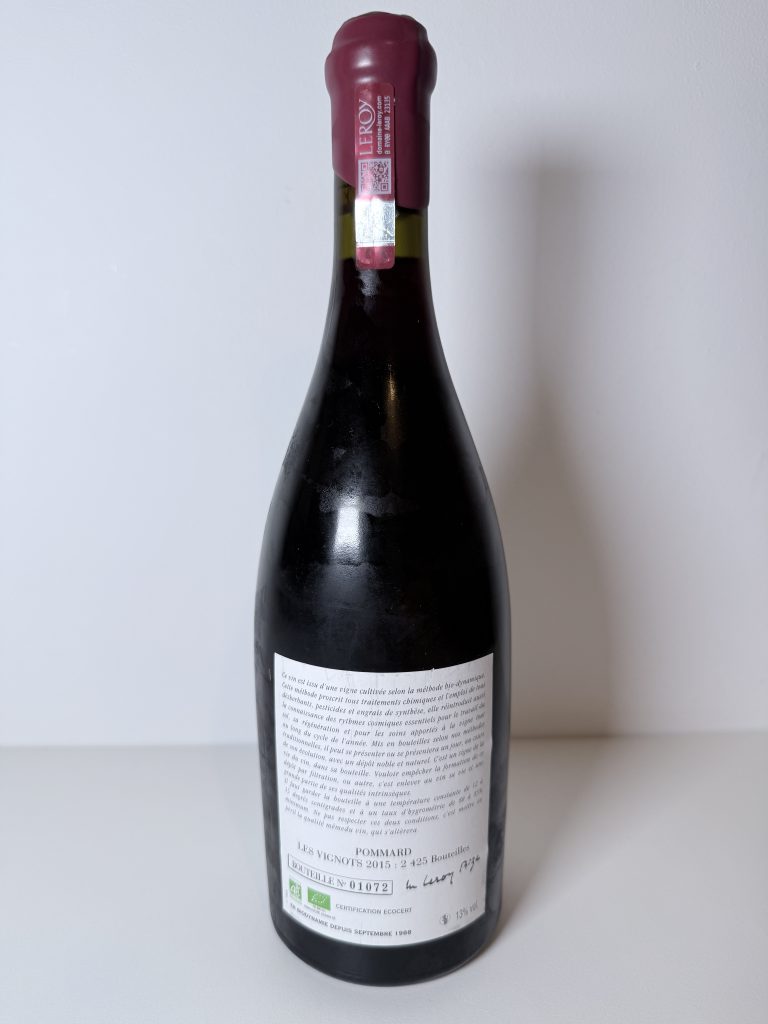 Pommard Les Vignots 2015 Domaine Leroy