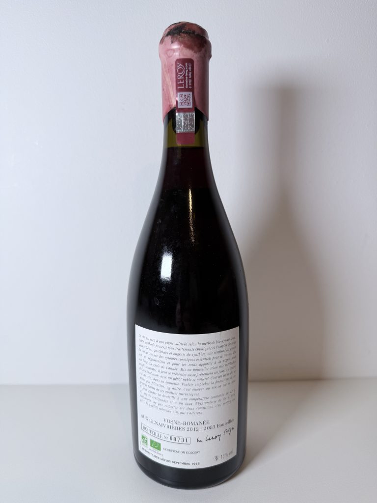 Vosne-Romanée Les Genaivrières 2012 Domaine Leroy