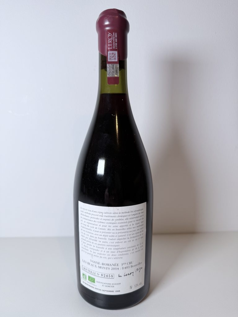 Vosne-Romanée 1er Cru Les Beaux Monts 2014 Domaine Leroy