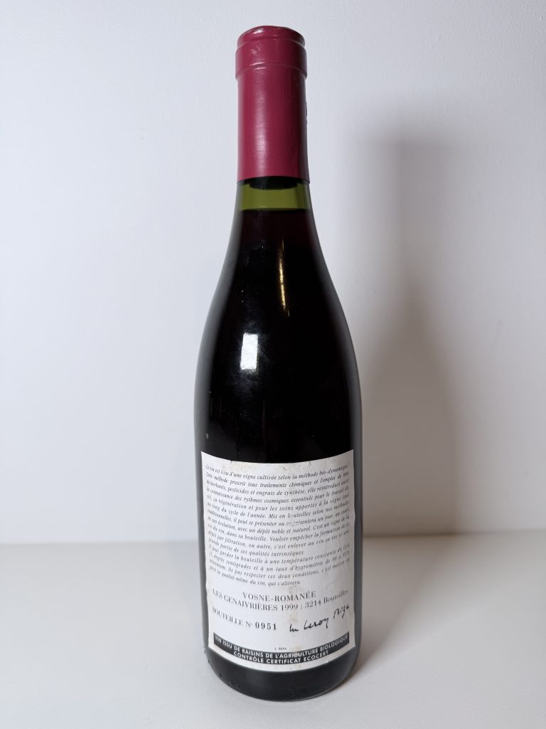 Vosne-Romanée Les Genaivrières 1999 Domaine Leroy