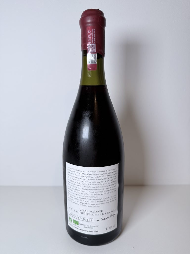 Bouteille Vosne-Romanée Les Genaivrières 2013 Domaine Leroy